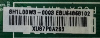KIT DE TARJETAS PARA TV LG 4K UHD / MAIN EBU64868102 / 64868102 / EAX67872805 (1.1) / EAX67872805 / XU87P0A2S3 / 8H1L00W3-0003 / FUENTE EAY64529501 / EAX67209001 (1.5) / PANEL NC430DGG / DISPLAY HV430QUB / MODELO 43UK6200PUA.BUSTLJM - Imagen 3